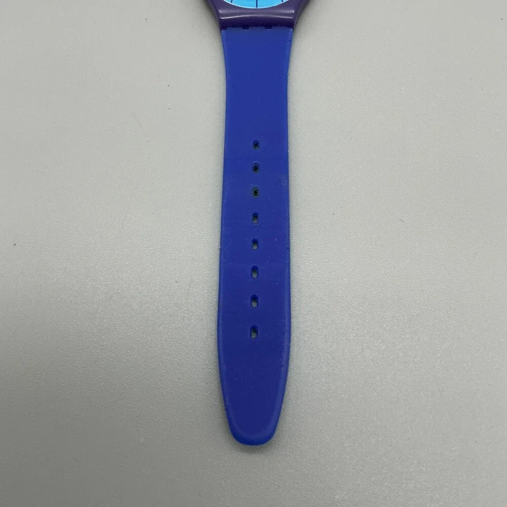 Swatch Mixed Up GV128 Mens Watch 34mm Blue Purple Swiss Made New Battery